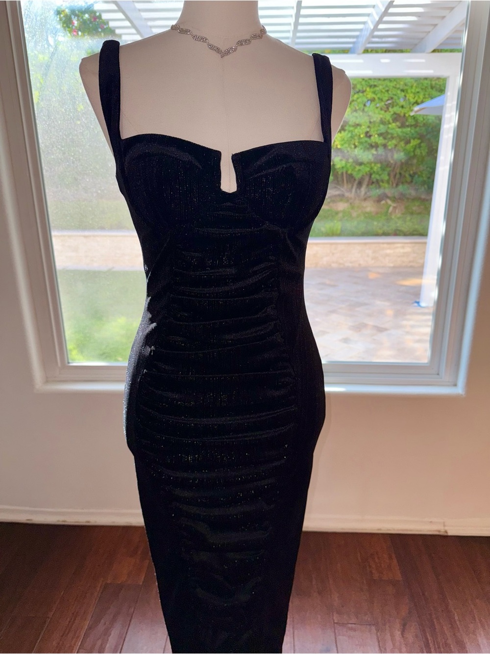 Sold-out Michael Costello x REVOLVE Sidney Midi Dress in black, size Small